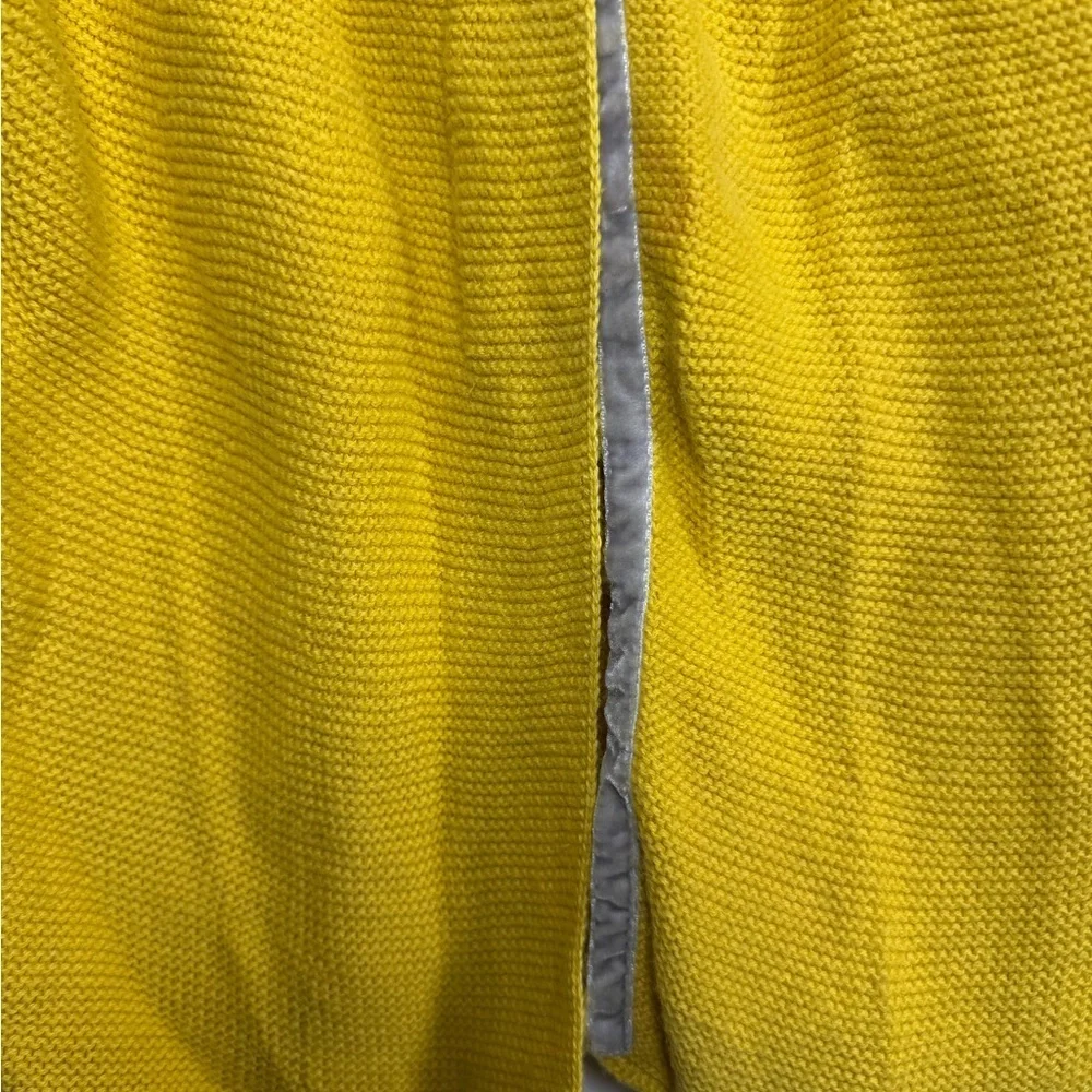 Mini Boden Girls Yellow Cashmere Blend Sweater with Gray Velvet Trim Size 7-8yr